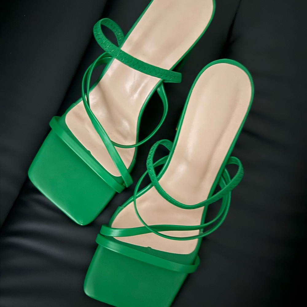 Elegant Green Strappy Sandals